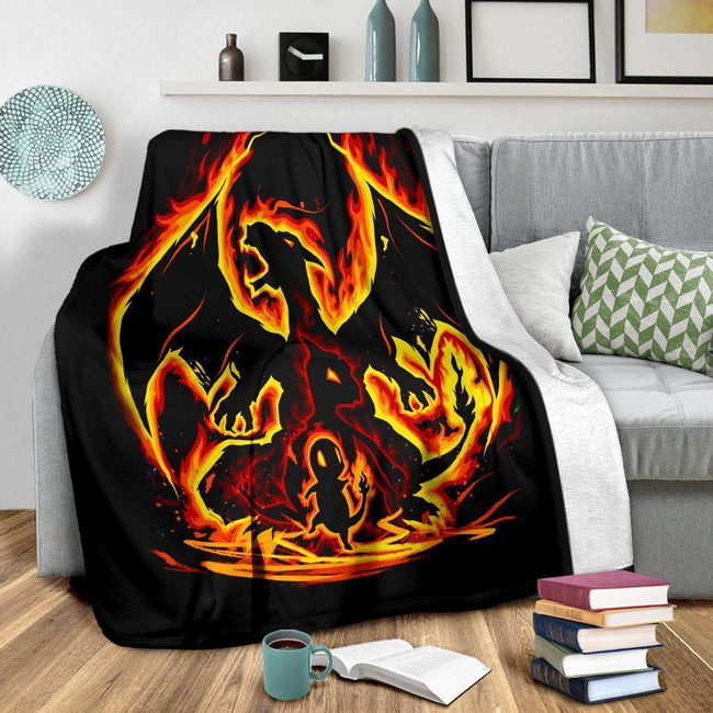 Charizard Fire Blanket Custom Bedding Anime Decor 3 - PerfectIvy