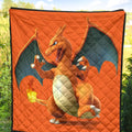 Charizard Quilt Blanket Gift For Pokemon Fan 2 - PerfectIvy