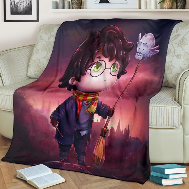 Chibi Harry Potter Fleece Blanket Funny Movies Bedding Decor Gift 2 - PerfectIvy