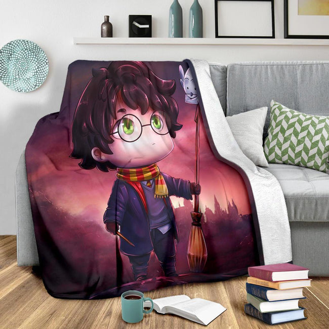 Chibi Harry Potter Fleece Blanket Funny Movies Bedding Decor Gift 3 - PerfectIvy