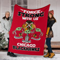 Chicago Blackhawks Baby Yoda Fleece Blanket The Force Is Strong 6 - PerfectIvy
