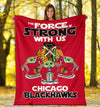 Chicago Blackhawks Baby Yoda Fleece Blanket The Force Is Strong 1 - PerfectIvy