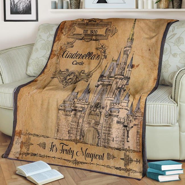 Cinderella's Castle Fleece Blanket For Bedding Decor 2 - PerfectIvy