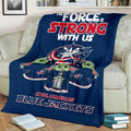 Columbus Blue Jackets Fleece Blanket Baby Yoda The Force Is Strong 3 - PerfectIvy