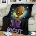Cute Baby Groot Fleece Blanket Bedding Decor Gift Idea 2 - PerfectIvy
