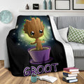 Cute Baby Groot Fleece Blanket Bedding Decor Gift Idea 3 - PerfectIvy