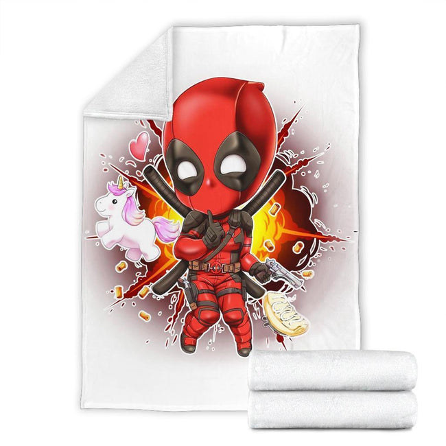 Cute Deadpool Fleece Blanket Chibi Style Fan Gift Idea 4 - PerfectIvy