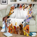 Cute Dog Characters Fleece Blanket For Fan 2 - PerfectIvy