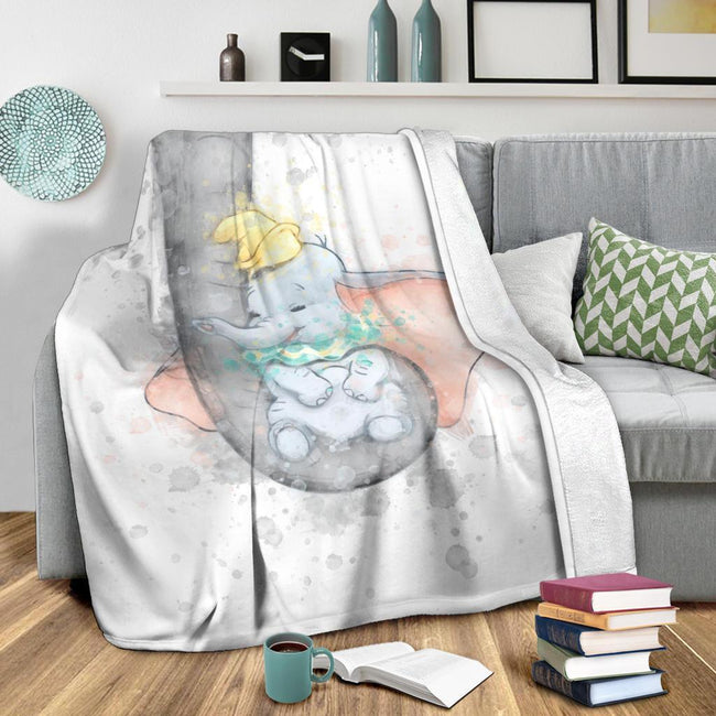 Cute Dumbo And Mom Fleece Blanket For Bedding Decor 3 - PerfectIvy