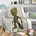 Cute Groot Fleece Blanket For Bedding Decor 3 - PerfectIvy