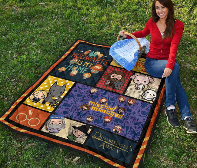 Cute Harry Potter Quilt Blanket Chibi Style Harry Potter Blanket Bedding 6 - PerfectIvy