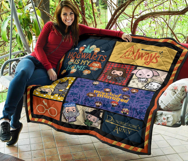 Cute Harry Potter Quilt Blanket Chibi Style Harry Potter Blanket Bedding 7 - PerfectIvy