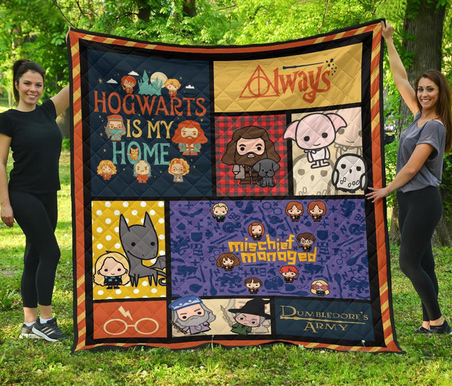 Cute Harry Potter Quilt Blanket Chibi Style Harry Potter Blanket Bedding 1 - PerfectIvy