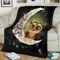 Cute Owl Fleece Blanket I Love You To The Moon And Back 2 - PerfectIvy