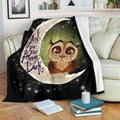 Cute Owl Fleece Blanket I Love You To The Moon And Back 1 - PerfectIvy