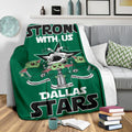 Dallas Stars Baby Yoda Fleece Blanket The Force Is Strong 4 - PerfectIvy