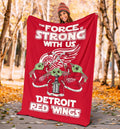 Detroit Red Wings Baby Yoda Fleece Blanket The Force Strong 5 - PerfectIvy