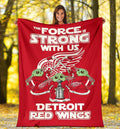 Detroit Red Wings Baby Yoda Fleece Blanket The Force Strong 1 - PerfectIvy