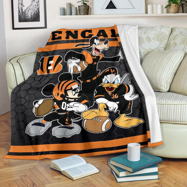 Bengals Team Fleece Blanket Football Fan Gift Idea 1 - PerfectIvy