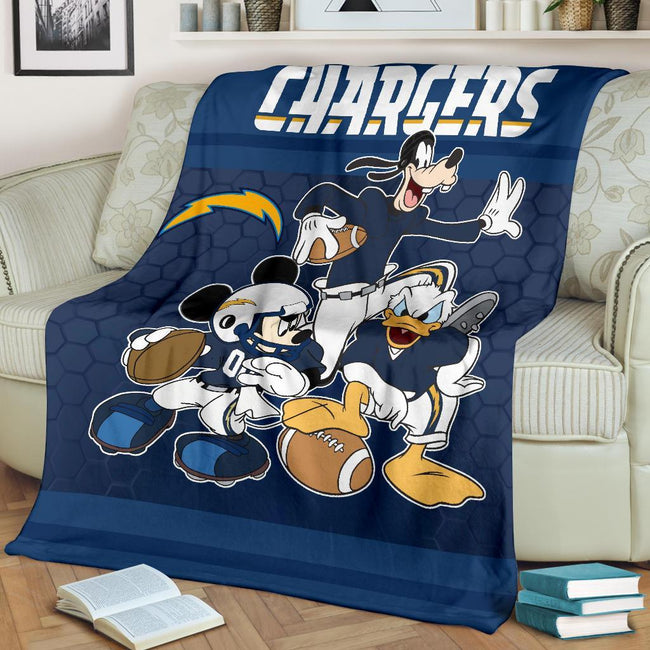 Chargers Team Fleece Blanket Football Fan Gift Idea 2 - PerfectIvy