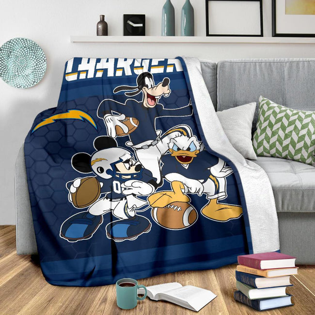 Chargers Team Fleece Blanket Football Fan Gift Idea 3 - PerfectIvy