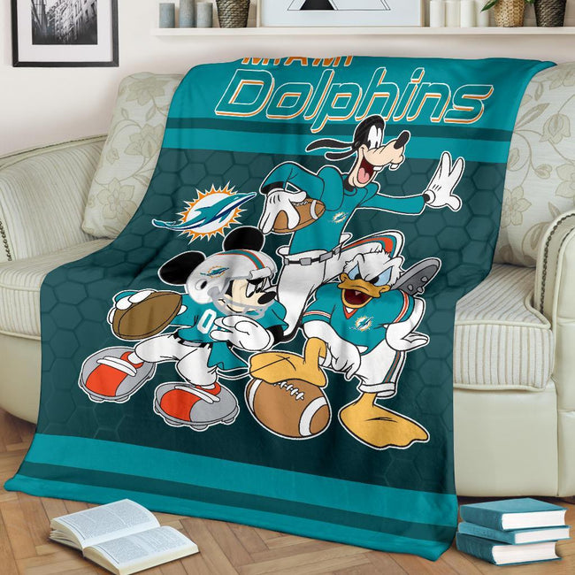 Dolphins Team Fleece Blanket Football Fan Gift Idea 2 - PerfectIvy