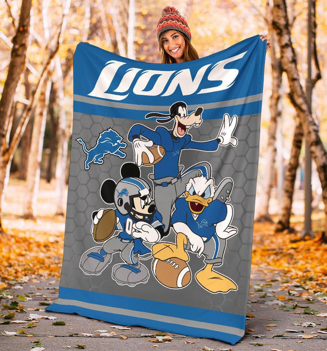 Lions Team Fleece Blanket Football Fan Gift Idea 4 - PerfectIvy