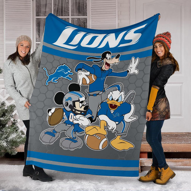 Lions Team Fleece Blanket Football Fan Gift Idea 6 - PerfectIvy