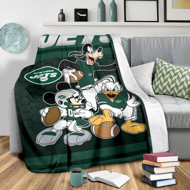 New York Jets Team Fleece Blanket Football Fan Gift Idea 3 - PerfectIvy