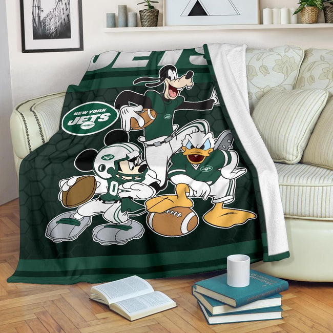 New York Jets Team Fleece Blanket Football Fan Gift Idea 1 - PerfectIvy