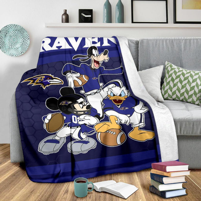 Ravens Team Fleece Blanket Football Fan Gift Idea 3 - PerfectIvy