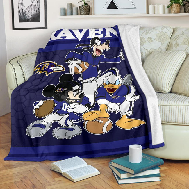 Ravens Team Fleece Blanket Football Fan Gift Idea 1 - PerfectIvy