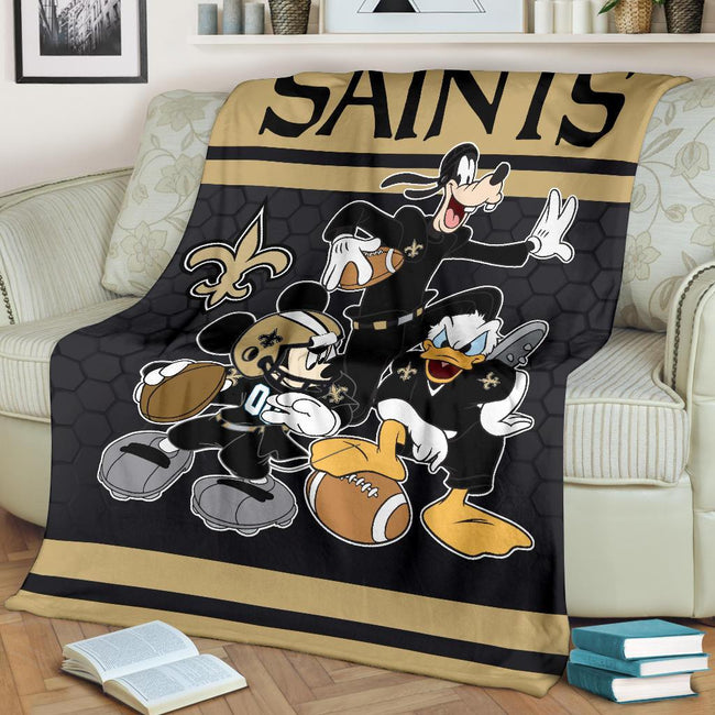 Saints Team Fleece Blanket Football Fan Gift Idea 2 - PerfectIvy