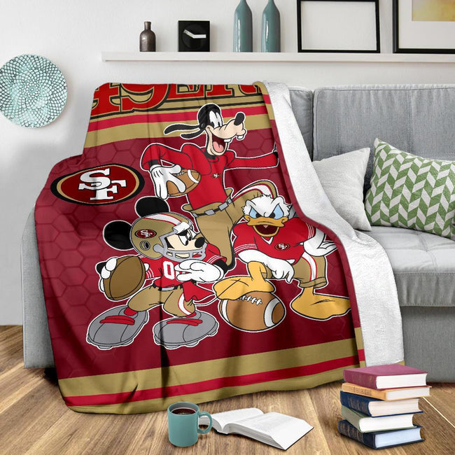 SF 49ers Team Fleece Blanket Football Fan Gift Idea 3 - PerfectIvy