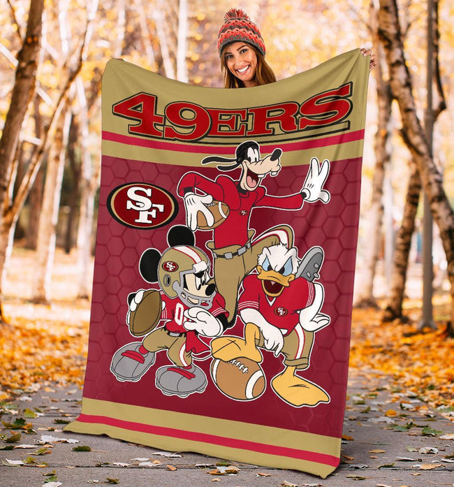 SF 49ers Team Fleece Blanket Football Fan Gift Idea 4 - PerfectIvy