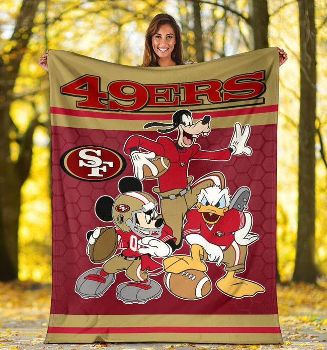 SF 49ers Team Fleece Blanket Football Fan Gift Idea 5 - PerfectIvy