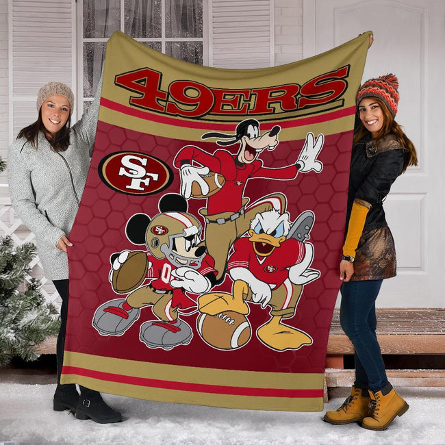 SF 49ers Team Fleece Blanket Football Fan Gift Idea 6 - PerfectIvy