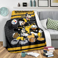 Steelers Team Fleece Blanket Football Fan Gift Idea 3 - PerfectIvy