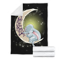 Elephant Fleece Blanket I Love You To The Moon And Back 4 - PerfectIvy