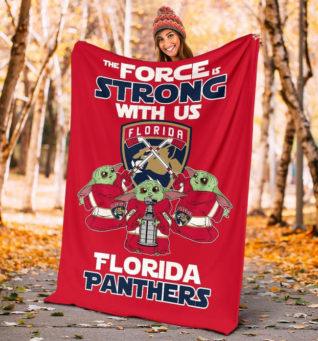 Florida Panthers Baby Yoda Fleece Blanket The Force Strong 5 - PerfectIvy