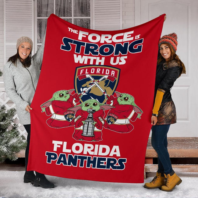 Florida Panthers Baby Yoda Fleece Blanket The Force Strong 6 - PerfectIvy