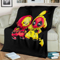 Funny Pikachu Costume Deapool Each Other Fleece Blanket 2 - PerfectIvy