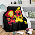 Funny Pikachu Costume Deapool Each Other Fleece Blanket 3 - PerfectIvy