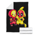 Funny Pikachu Costume Deapool Each Other Fleece Blanket 4 - PerfectIvy