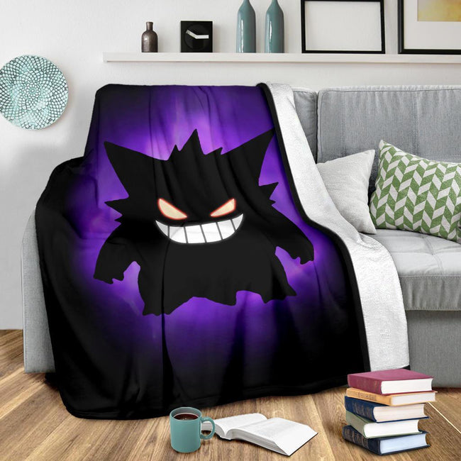 Gengar Fleece Blanket For Fan Gift Idea 3 - PerfectIvy