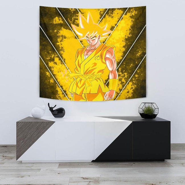 Goku Yellow Tapestry For Dragon Ball Fan Gift 2 - PerfectIvy