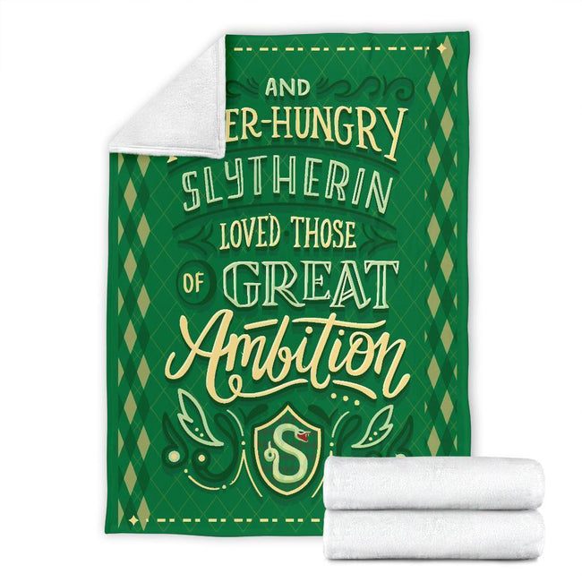 Great Ambition Slytherin Fleece Blanket Harry Potter Bedding Decor 4 - PerfectIvy