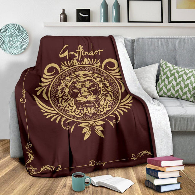 Gryffindor Badge Fleece Blanket For Harry Potter Bedding Decor 3 - PerfectIvy