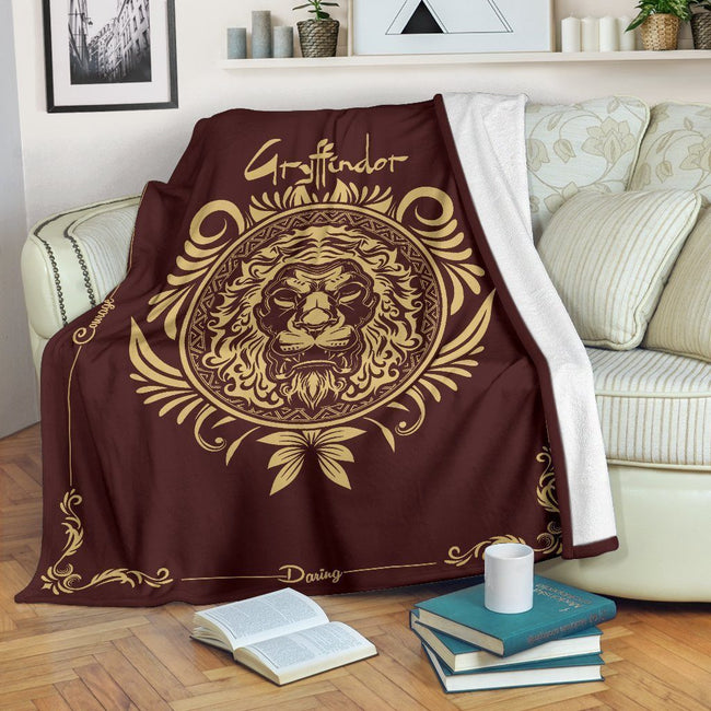 Gryffindor Badge Fleece Blanket For Harry Potter Bedding Decor 1 - PerfectIvy
