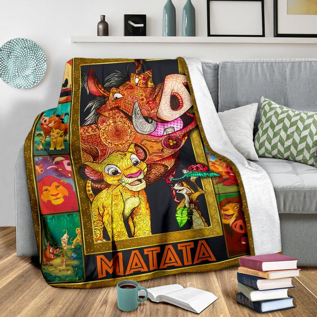 Hakuna Matata Lion King Fleece Blanket Fan Gift Idea 3 - PerfectIvy